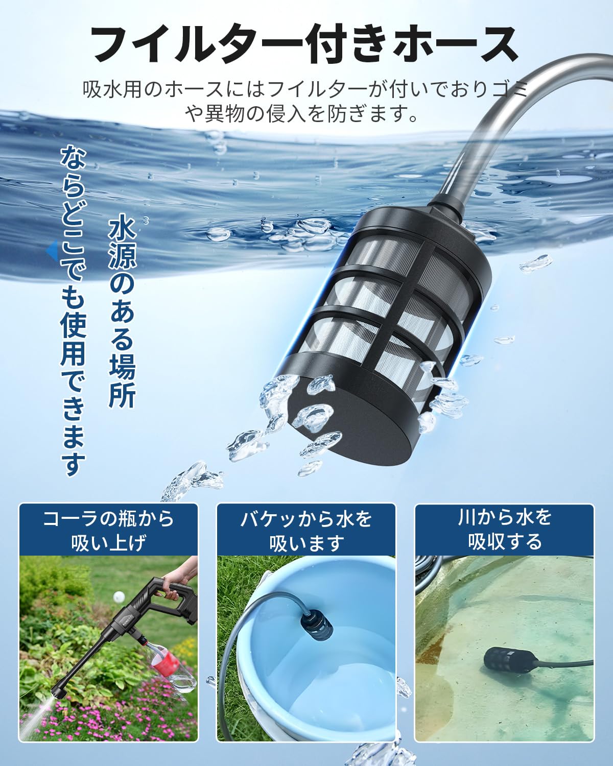 Amazon | 高圧洗浄機 コードレス 充電式 20000mAh大容量バッテリー