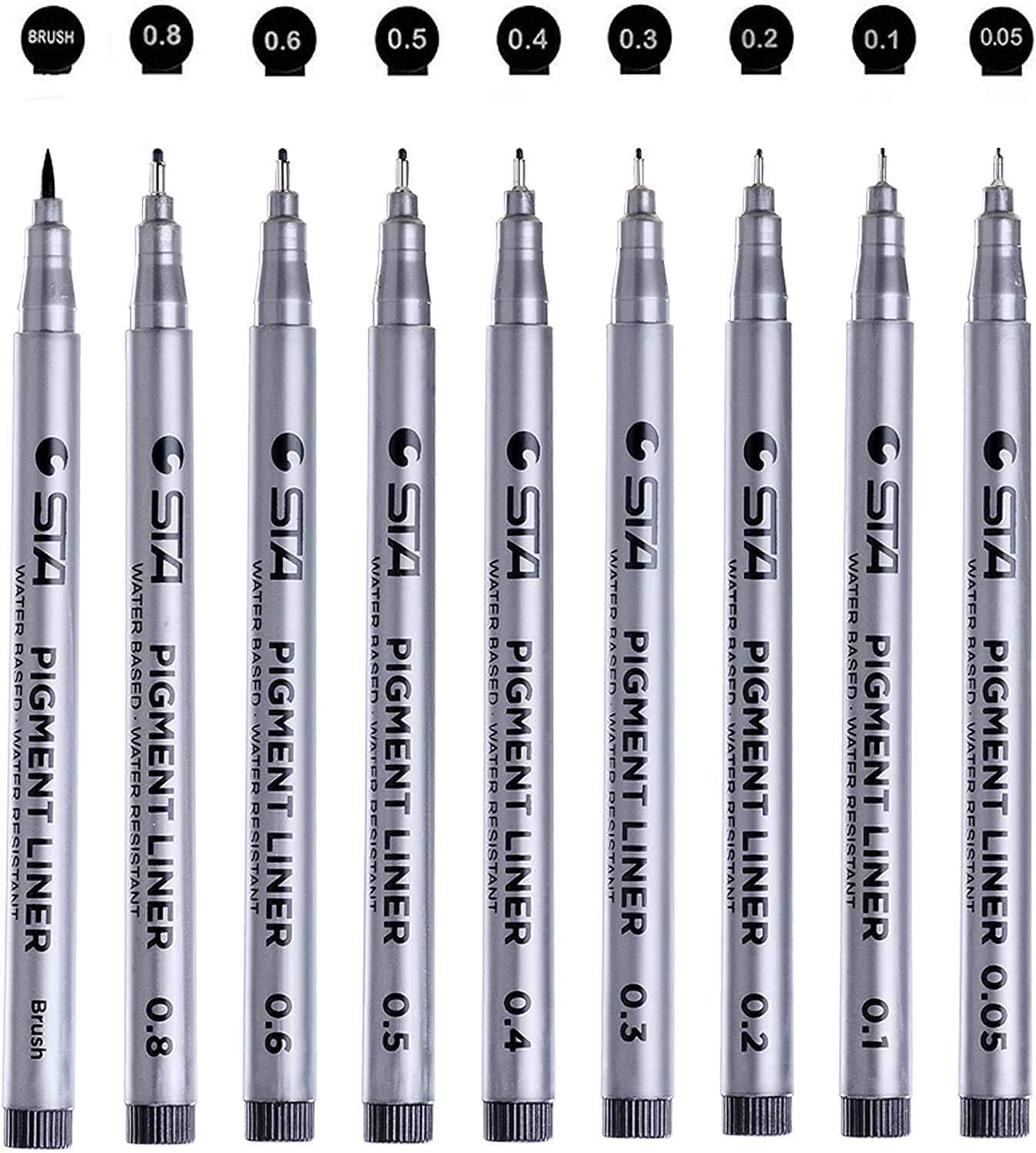 Chukchi 9pcs Fine Line Colored Sketch Writing Drawing Pen Set for Bullet Journal, Journal Supplies, Planner Note Taking and Coloring Book