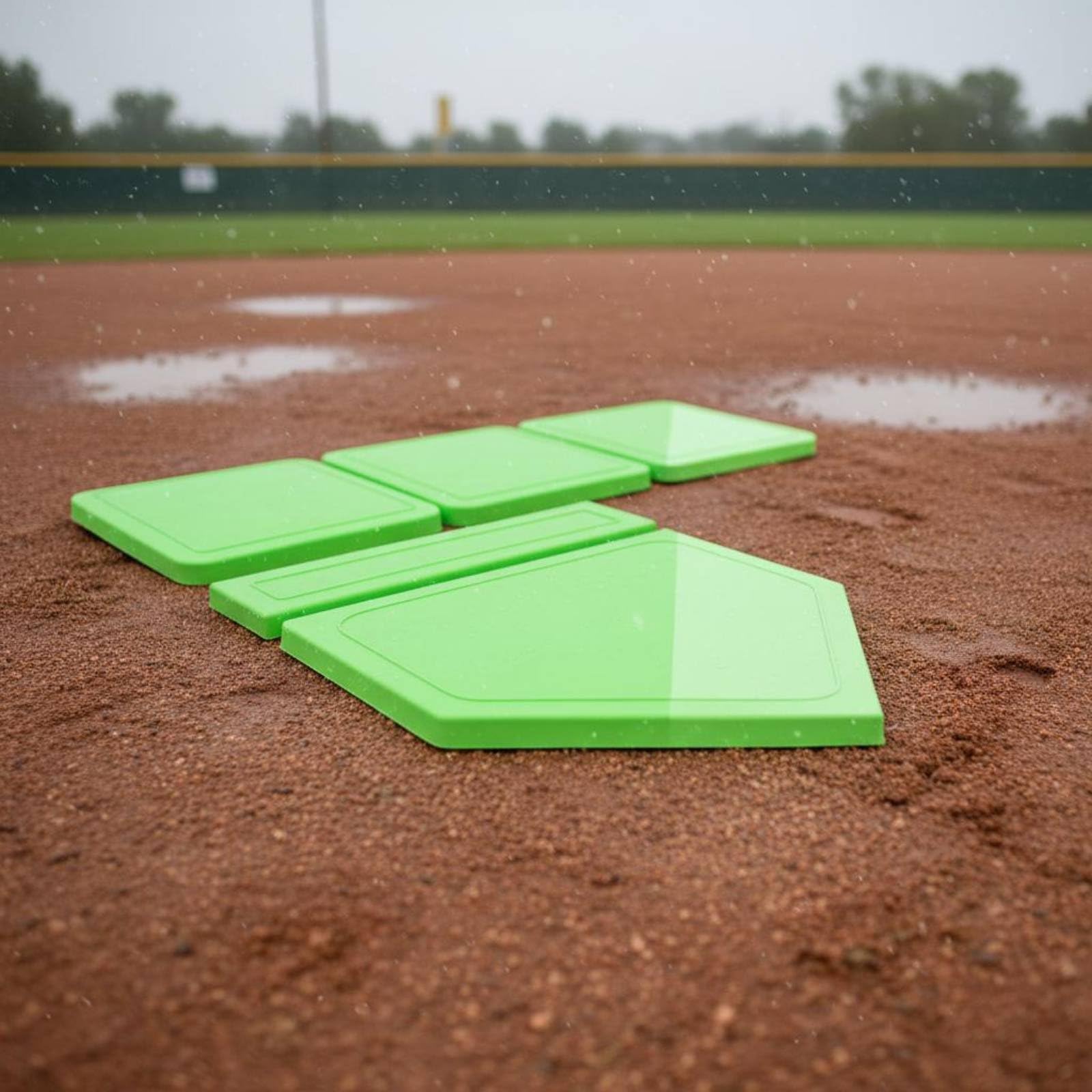 Qianly 5 Pezzi Set Casa Base Impermeabile Set di Baseball Portatile Attrezzatura Sportiva per Allenatori, Principianti, Allenamento, Giardino