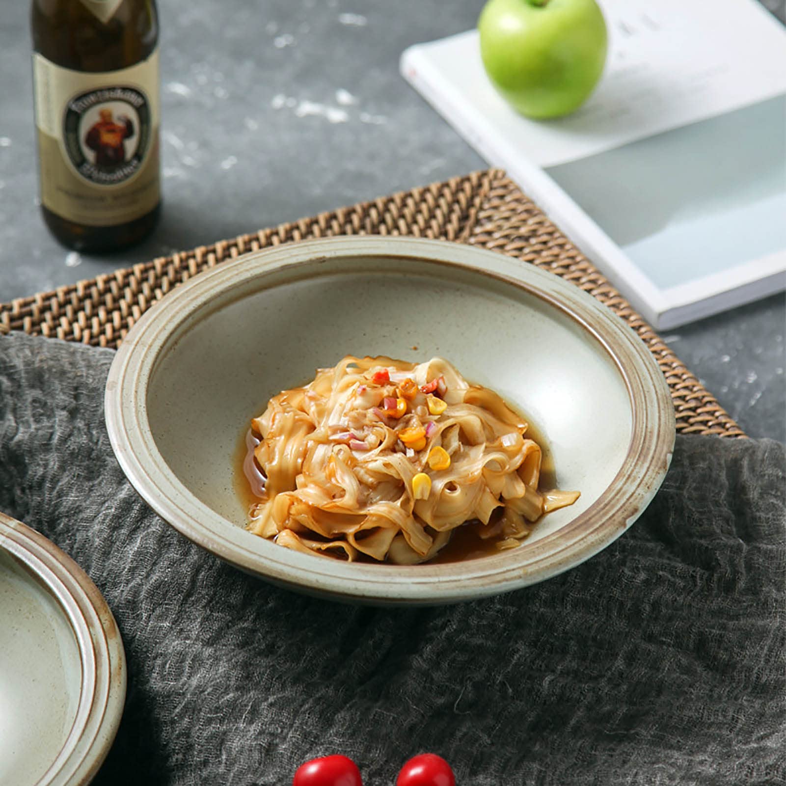 Conjunto de 2 fideos cuenco, cerámico sirviendo tazón grande fideos vintage personalidad ramen tazones para sopa fideos pho udon y soba (12 pulgadas)