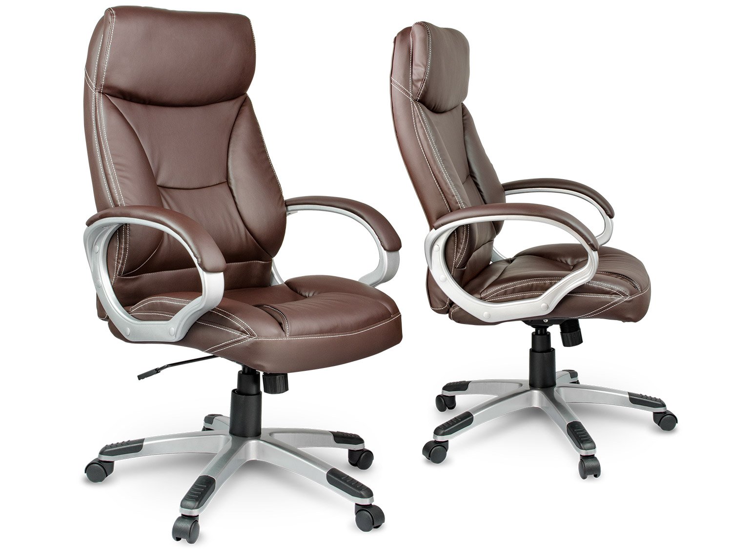 – Silla de Oficina giratoria de Piel sintética marrón EAGO EG 223