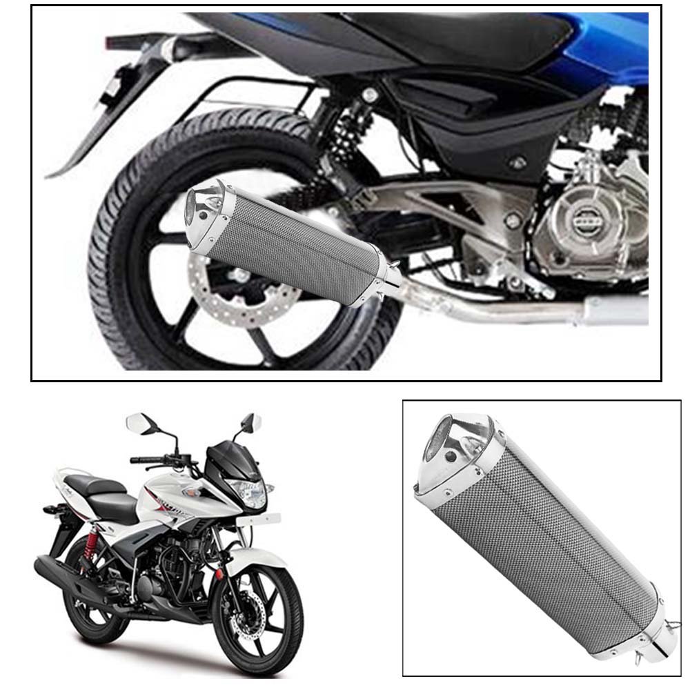 Triangle Carbon Fibre Finish Motorcle Exhaust Silencer For
