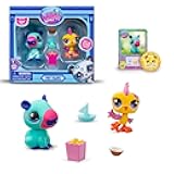 BANDAI Littlest Pet Shop Pet Pairs 2 Pack (ONE Supplied at Random) | Each Contains 2 LPS Mini Pet Toys 3 Accessories 1 Collector Card and 1 Virtual Code | Collectable Toys for Girls and Boys
