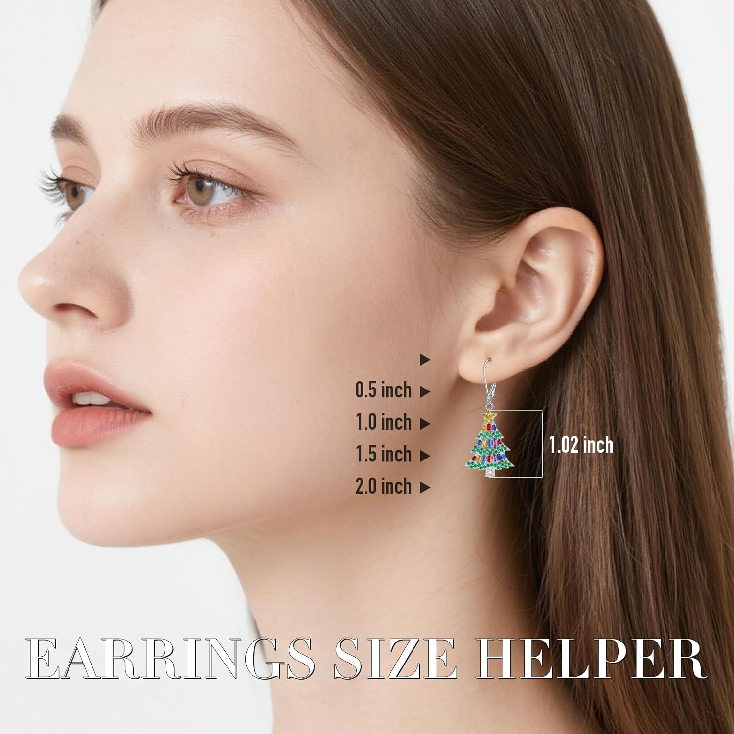 Christmas Earrings Christmas Tree Earrings for Women Dangling Sterling Silver Dangle Jewelry Holiday Xmas Gifts - Image 5