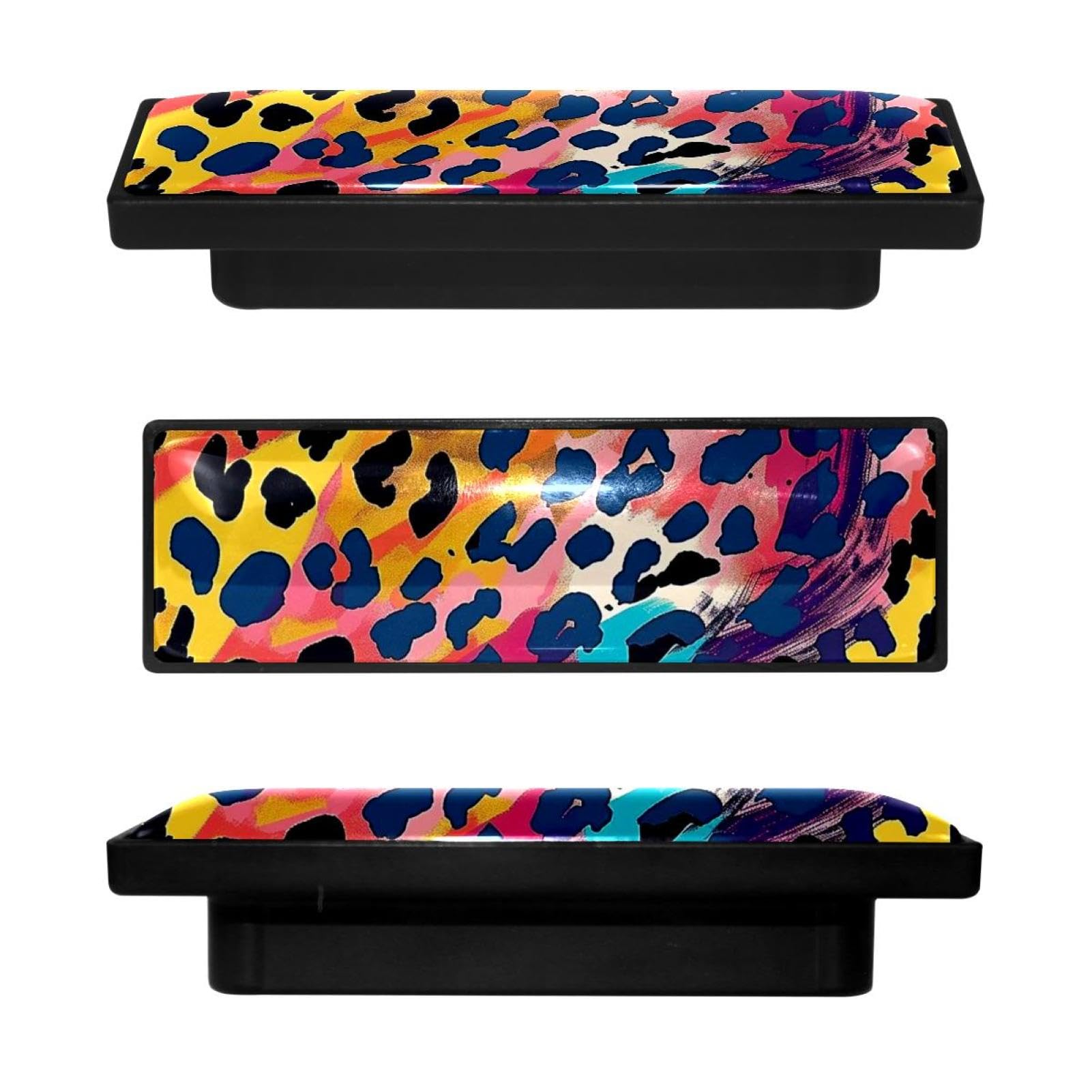 Boutons de placard de cuisine design rectangulaire léopard aquarelle décoratif chic