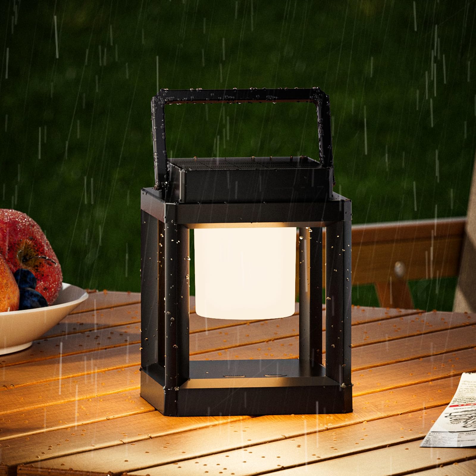 Outdoor Table Lamp, Brightness LED Bedside Lamp,3-Levels Helligkeit Solar Laternen mit Type-C Charging, IP65 Wasserdicht Camping Lampe für or Patio/Walking/Camping, Black