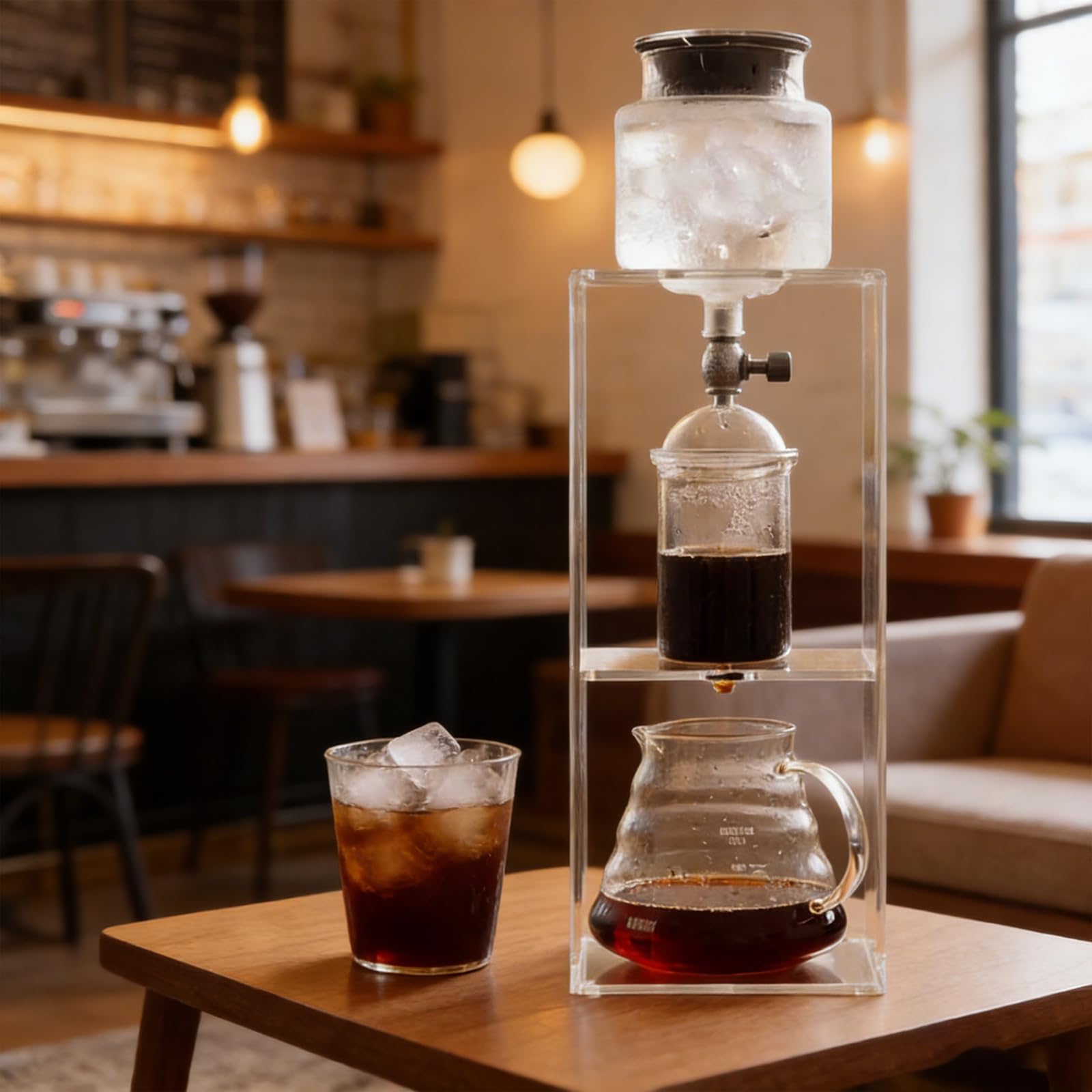 Cold Brew Coffee Maker with Adjustable Drip Speed and Glass Pot for Coffee and Tea Shops