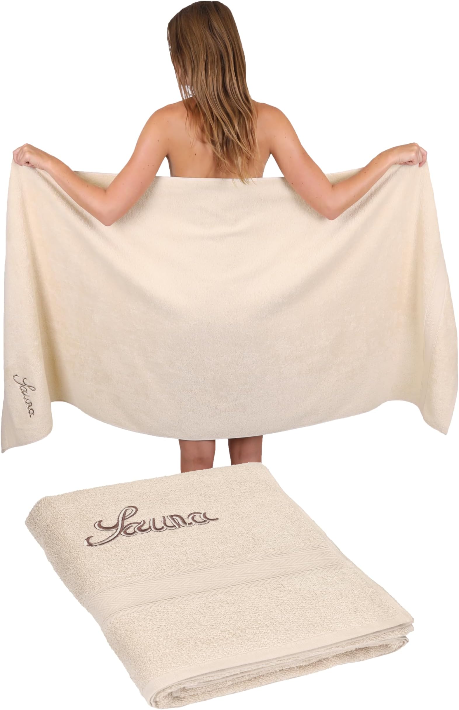 Asciugamano da sauna GOLD, colore: beige, misure: 70 x 200 cm, qualità: 600g/m²
