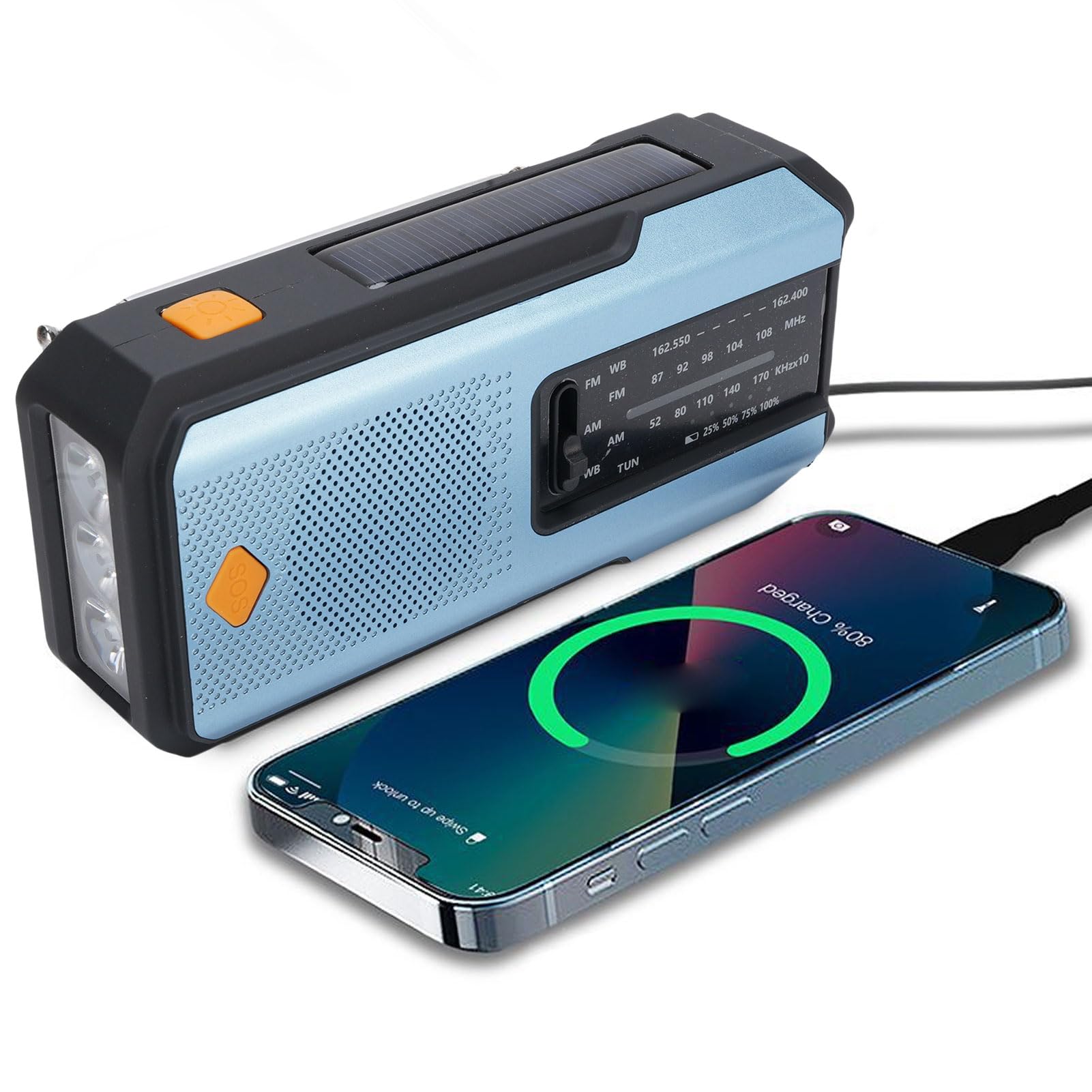 Radio d'urgence AM FM avec lampe LED et signal SOS pour la survie