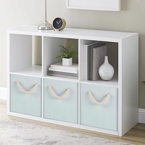 Miniatura 7 de Juego de cajas de almacenamiento de tela de 13 x 13 x 13 pulgadas con asa para organización del hogar y la oficina