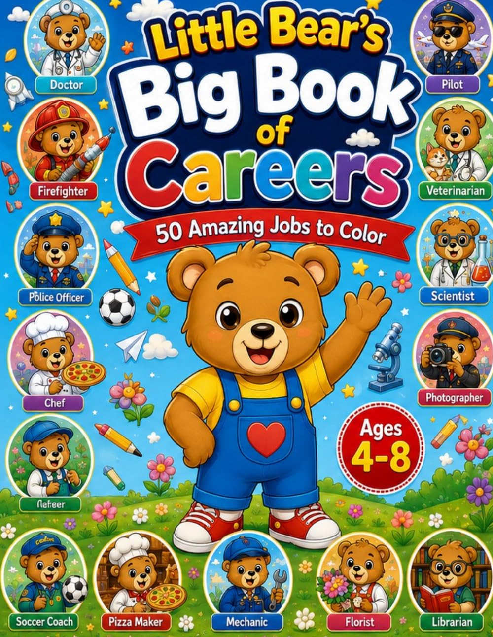 Little Bear's Big Book of Careers: 50 Amazing Jobs to Color