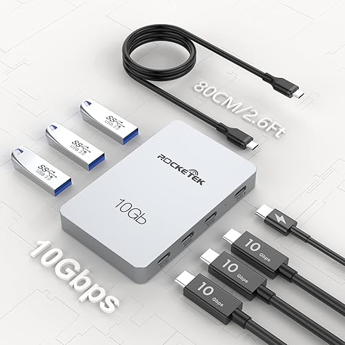 Adaptador de concentrador USB-C Gen 2 de 7 puertos 3 puertos USB-C de 10 Gbs Gen 2, 3 puertos USB 3.0 de 5 GB, Hub USB C de 100 W con datos de 5 GB, disponible en Yaxa Peru