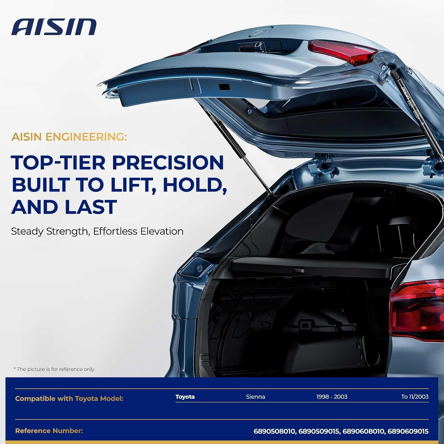 AISIN AFTERMARKET GAST-01869 Rear Tailgate Lift Supports Shock Struts - Compatible with Toyota Sienna 1998-2003 - Set of 2