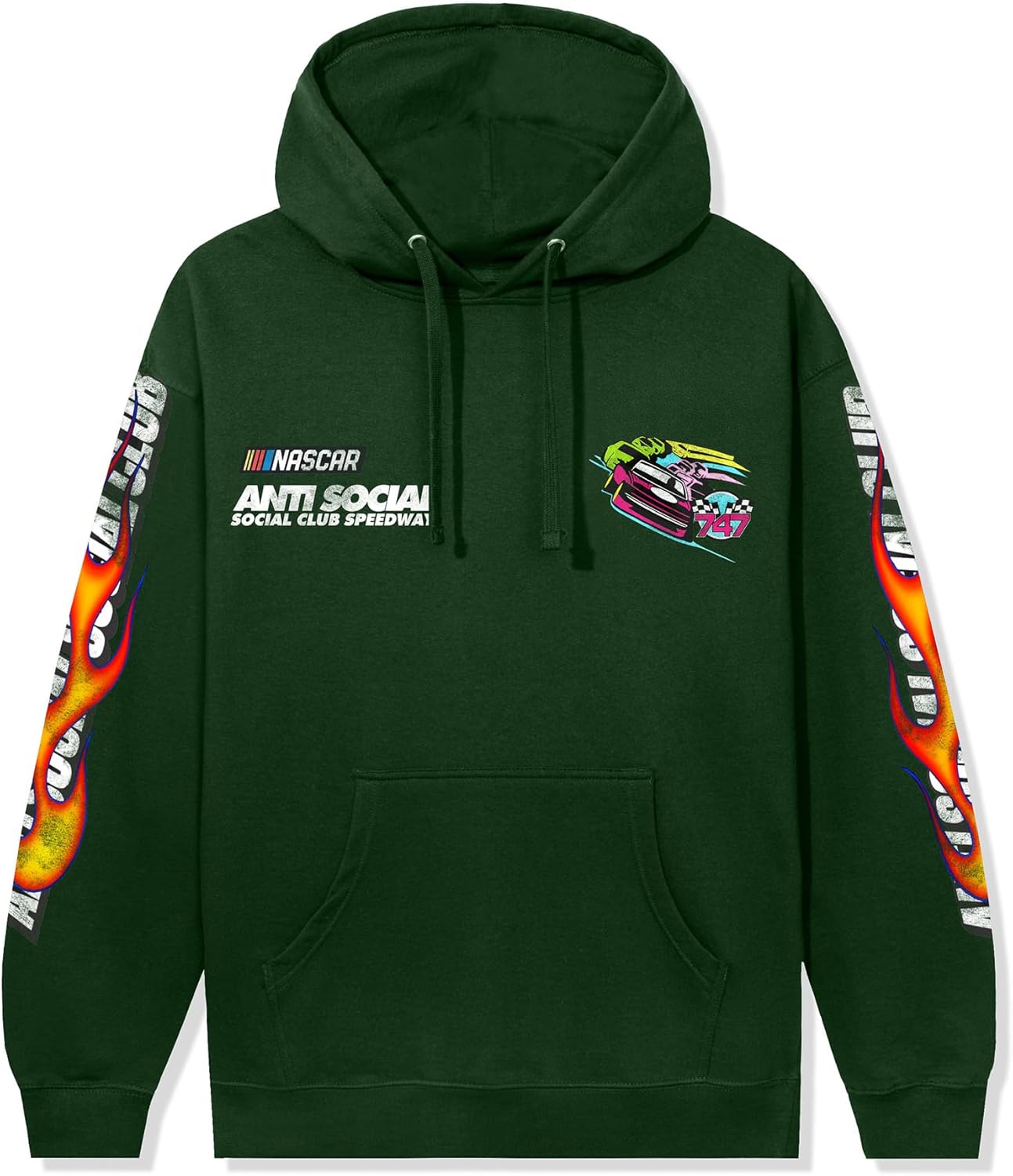 Anti Social Social Club unisex-adult Assc X Nascar Daytona Hoodie-green