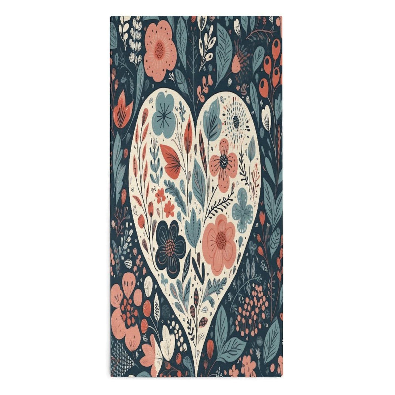 Btcowzrv Style Heart Shaped Plant Bath Towel Beach Towels Shower Towel