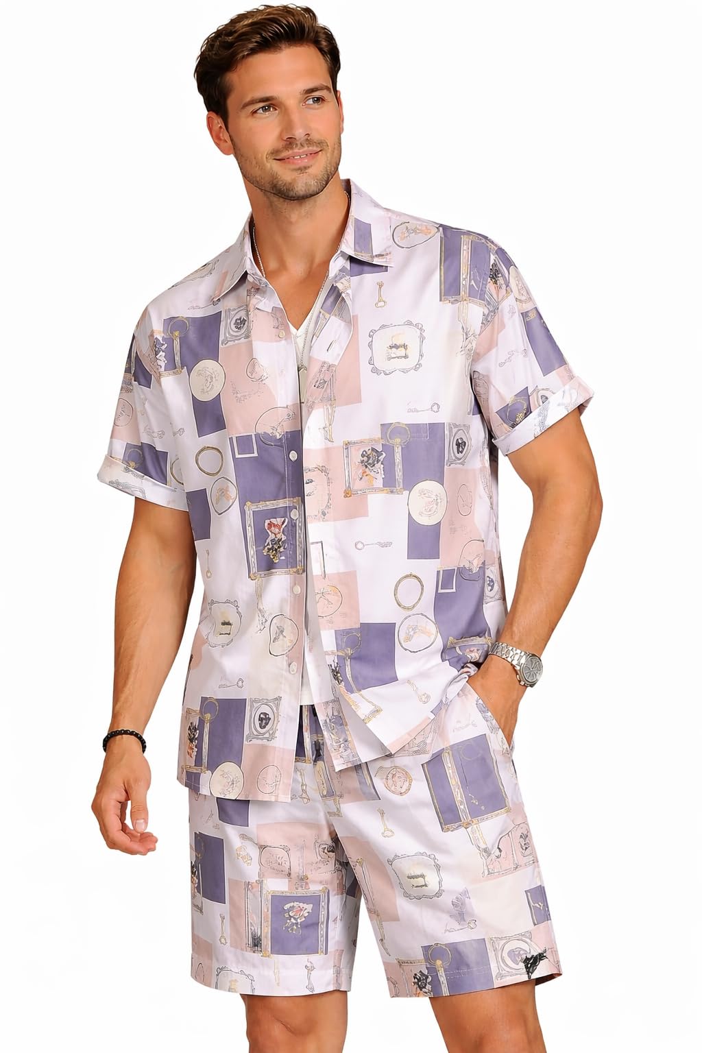 Co Ord Set for Men | Night Suit | T-Shirt and Shorts Set for Man | Night Dress | Pyjama Set | Summer Wear | Lounge wear | Beach Outfit | Vacation Outfit-image-47