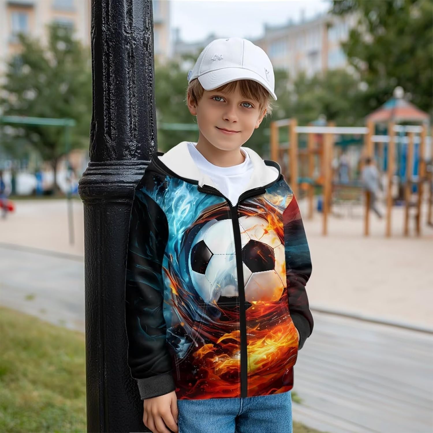 Dreaweet Boys Zip Up Fleece Hoodie Age 6-16 Lightweight Sweatshirt Jacket with Pockets Cool Hoodie Cozy Warm Winter Outerwear