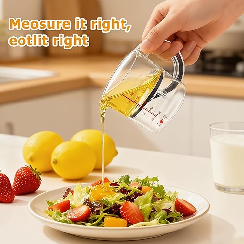 Miniatura 6 de Taza medidora ajustable 4 en 1 con base, medición múltiple para 14 a 1 taza, mloz, base raspadora para no desperdicios, apta para lavavajillas