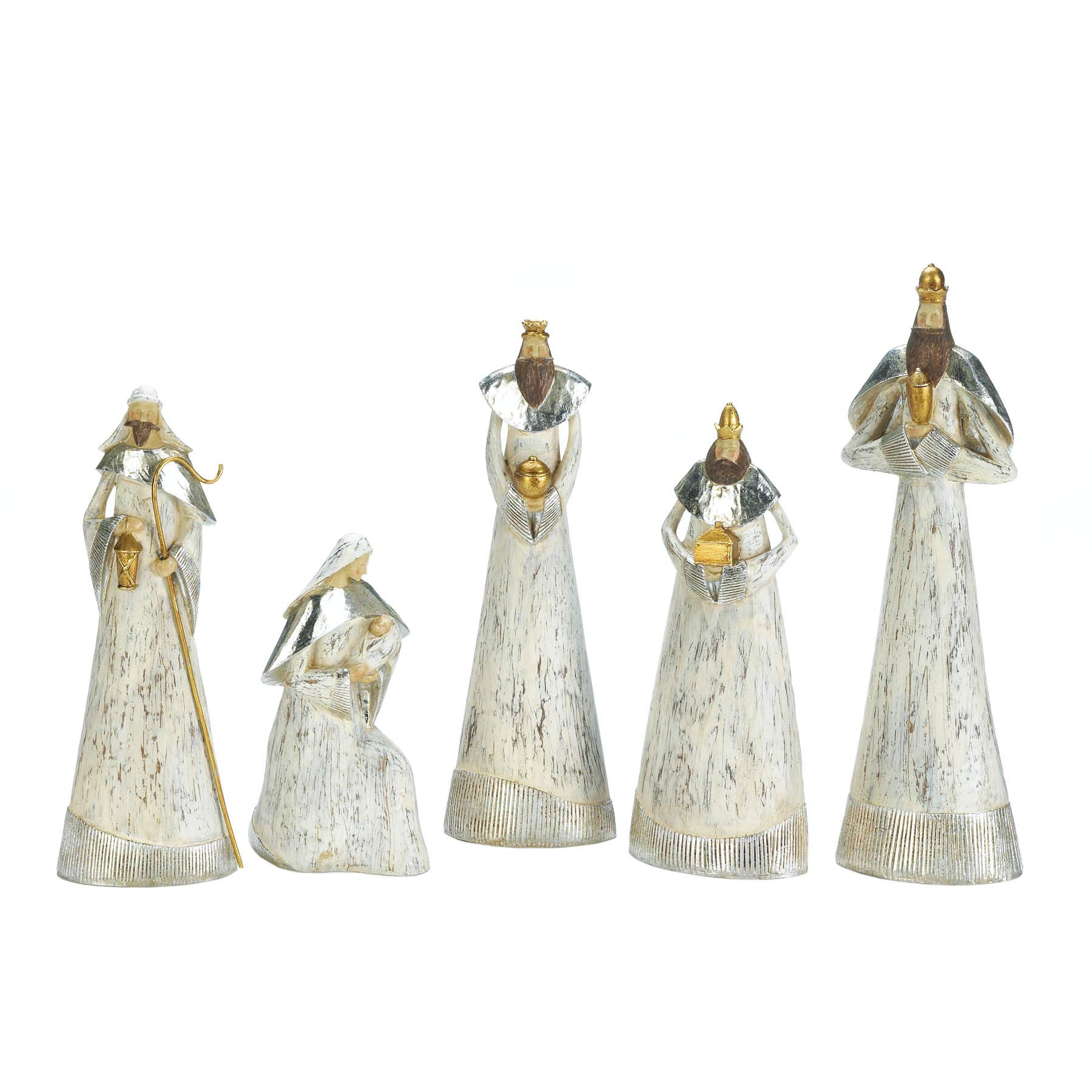 Christmas Collection Weathered White Nativity Set