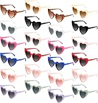 6/12/24/48 Pack Heart Sunglasses Vintage Heart Shaped Glasses Bulk Bachelorette Sunglasses for Women Wedding Party