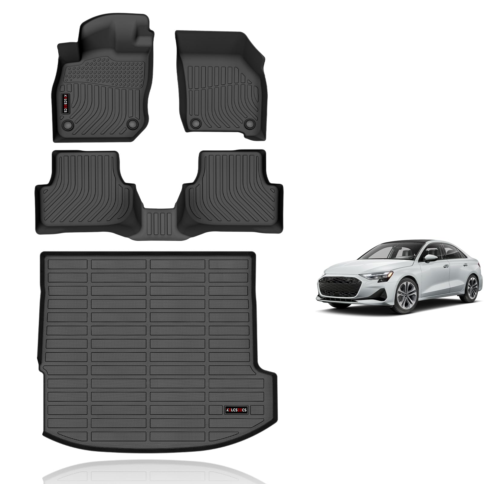 Floor Mats & Cargo Liner Custom for Audi A3 2022 2023 2024 Car Mats Automotive Cargo Mat…