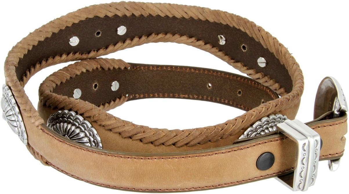 Arizona Southwestern Conchos Western Leather Scalloped Belt