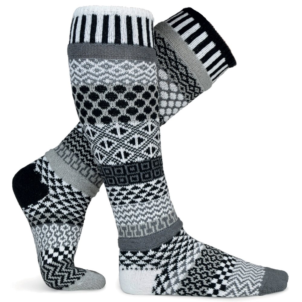 Solmate Socks - Odd or Mismatched Knee Socks for Women or for Men, Made with Recycled Cotton Yarns in USA