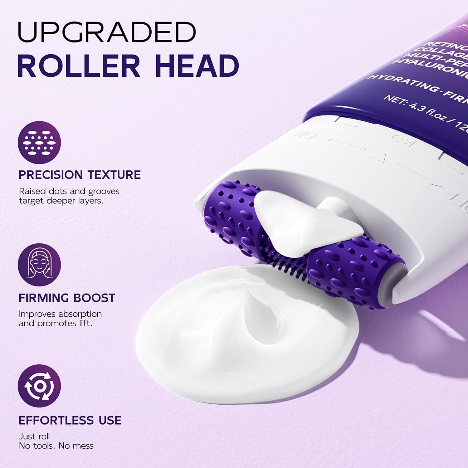 Tighten & Lift Neck & Chest Moisturizer Cream, 4.3 fl oz -2 Pack, Neck Firming Cream with Roller for Crepey Skin Body Care Comfort, Skin Firming Cream Reduces the Look of Fine Lines and Wrinkles