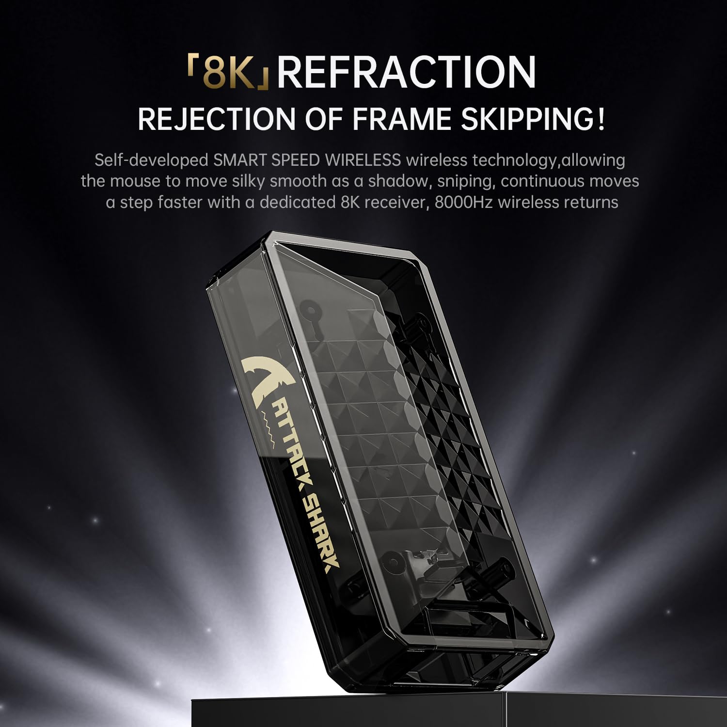 ATTACK SHARK X8ULTRA Mouse for Large Hand, 55g Superlight, PixArt PAW3950MAX Gaming Sensor, BT/2.4G Wireless/Wired, Adjustable dpi up to 42000, 500mAh Battery (Black)