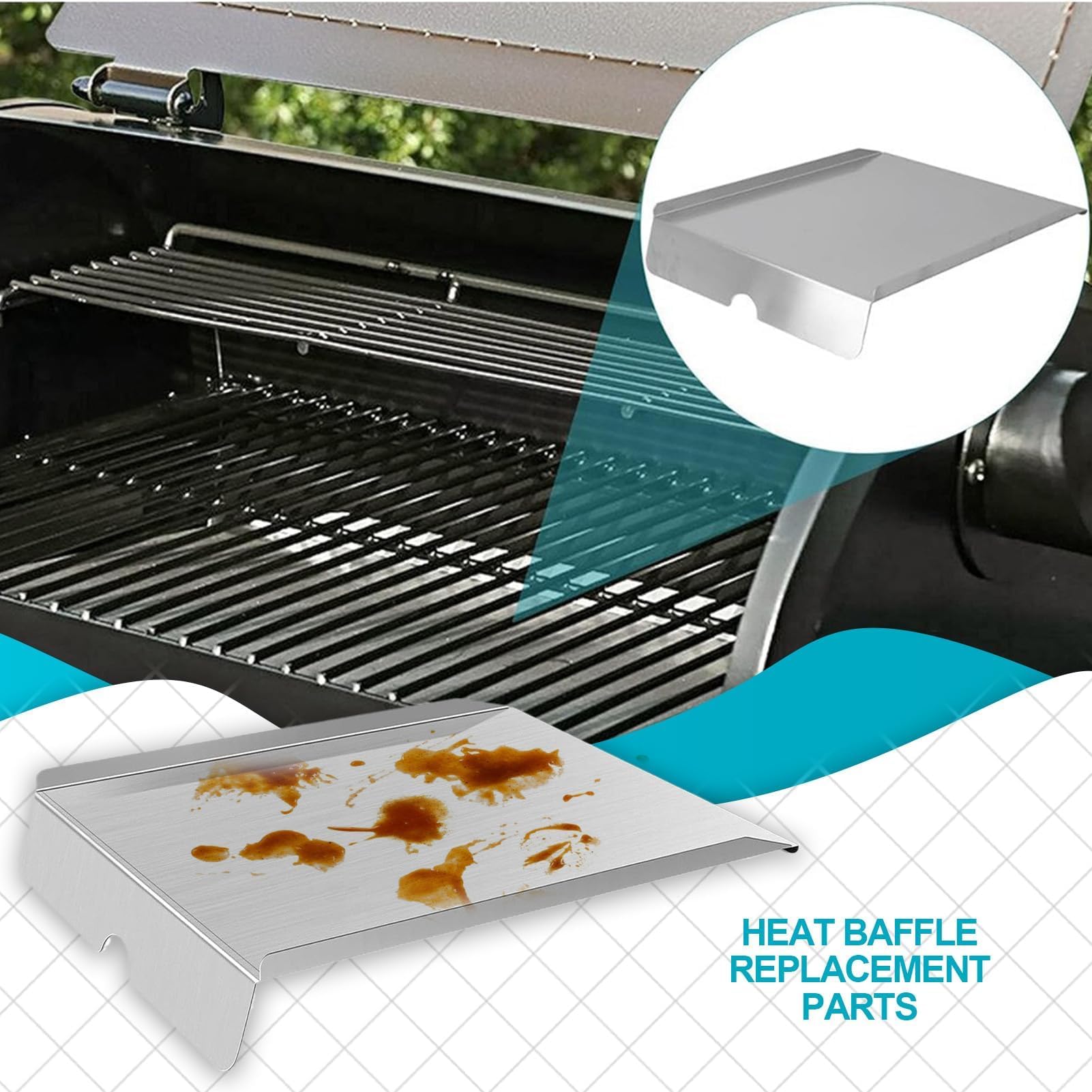Diffusore di calore per barbecue per barbecue – scudo termico resistente alle intemperie, perfetto per cucinare all'aperto, campeggio, viaggi in camper e grigliate domestiche