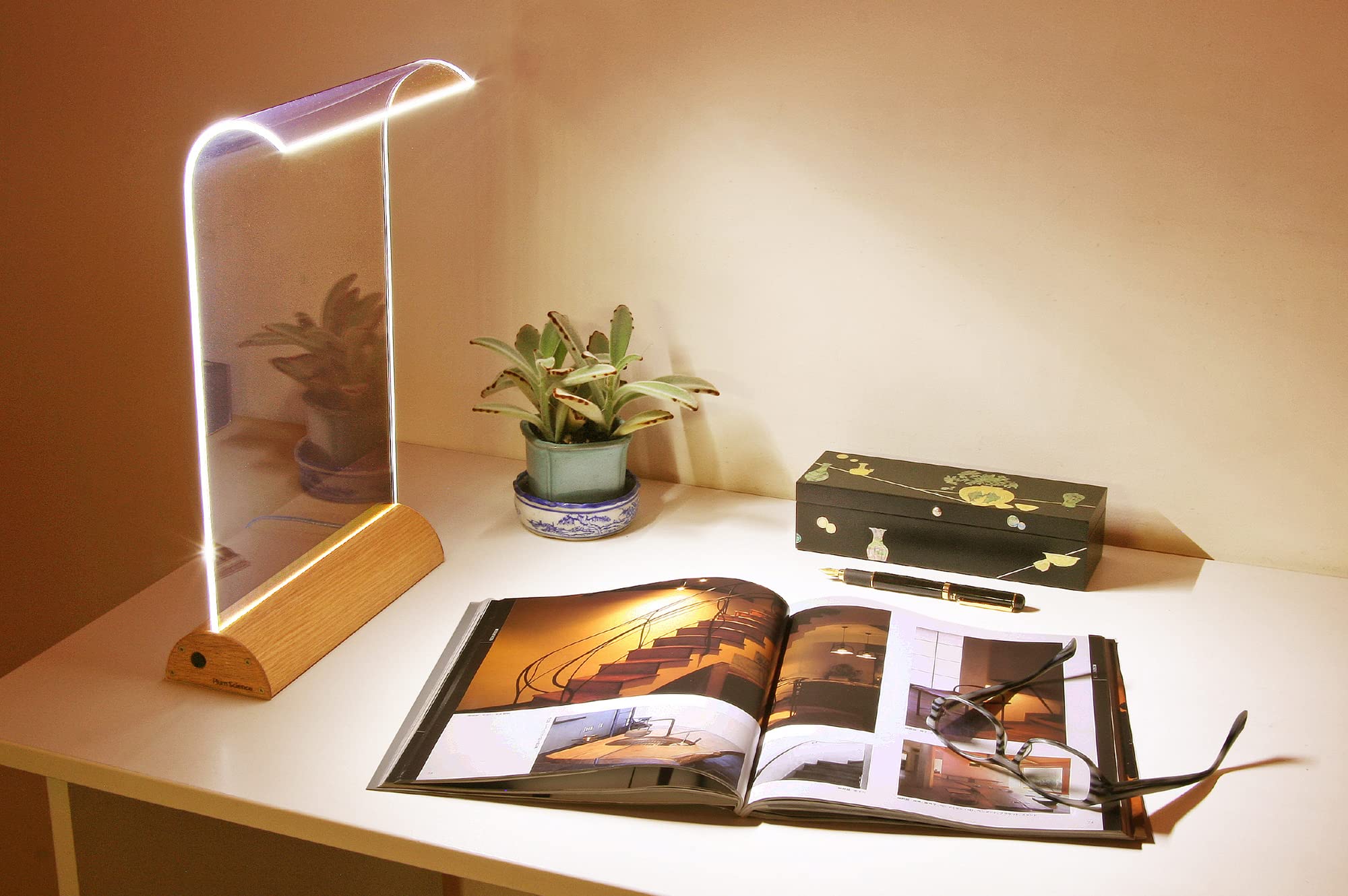 Amazon.co.jp: Glowide Wood LED デスクライト GW1000N-O (ナチュラル