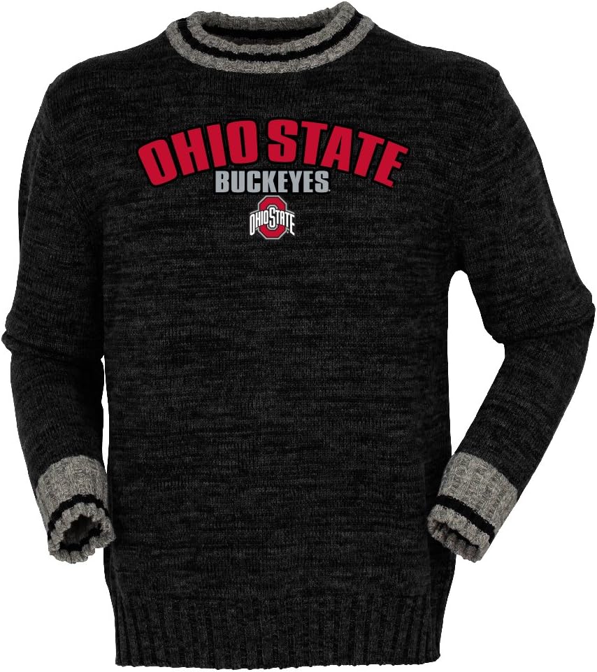 Bruzer NCAA Ohio State Buckeyes Mens Work Sock Crewwork Sock Crew, Black Mix, Small