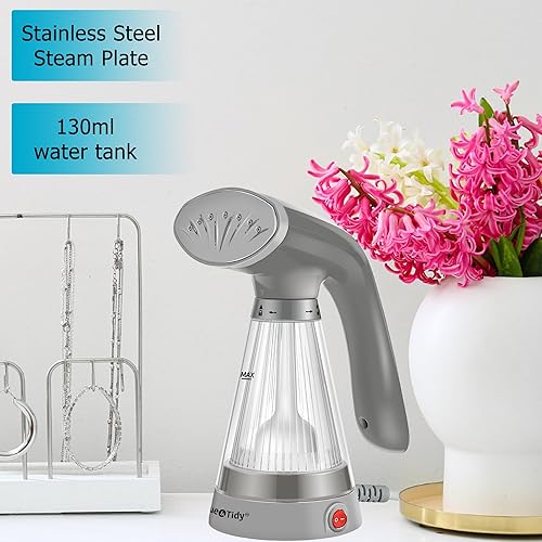 Miniatura 3 de True & Tidy Vaporizador portátil de mano para ropa con placa de vapor de acero inoxidable, 600 vatios de potente vapor, compacto y ligero, gris