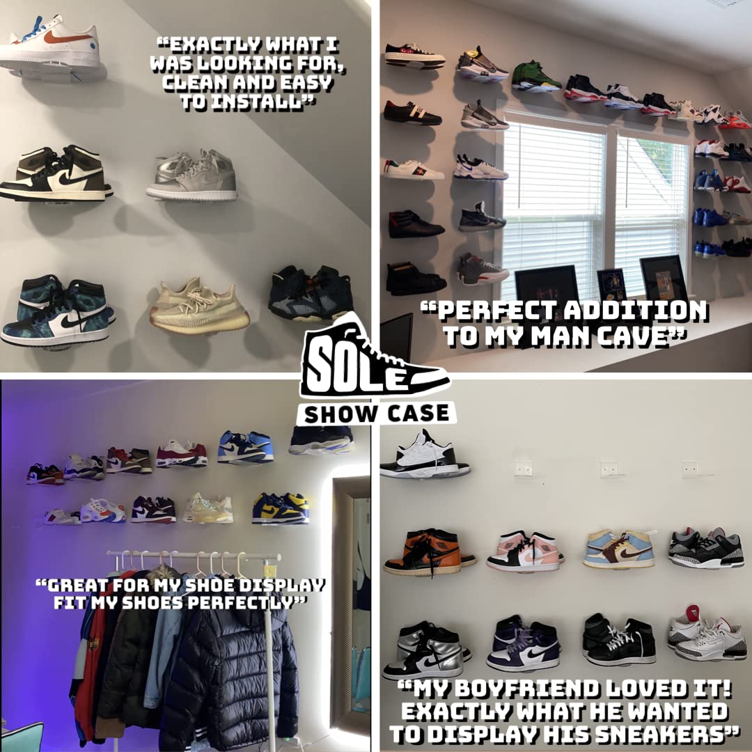 Buy Sole Showcase 6 Clear Floating Shoe Shelves to Display and