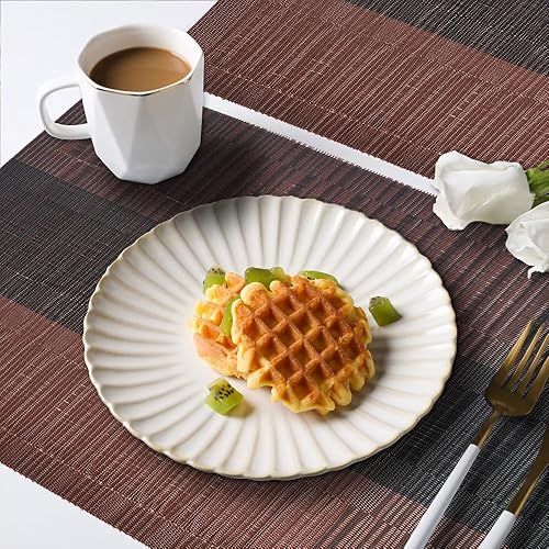 Miniatura 4 de homEdge Juego de 4 manteles individuales de PVC, antideslizantes, resistentes al calor, manteles individuales de vinilo lavables, juego de 4