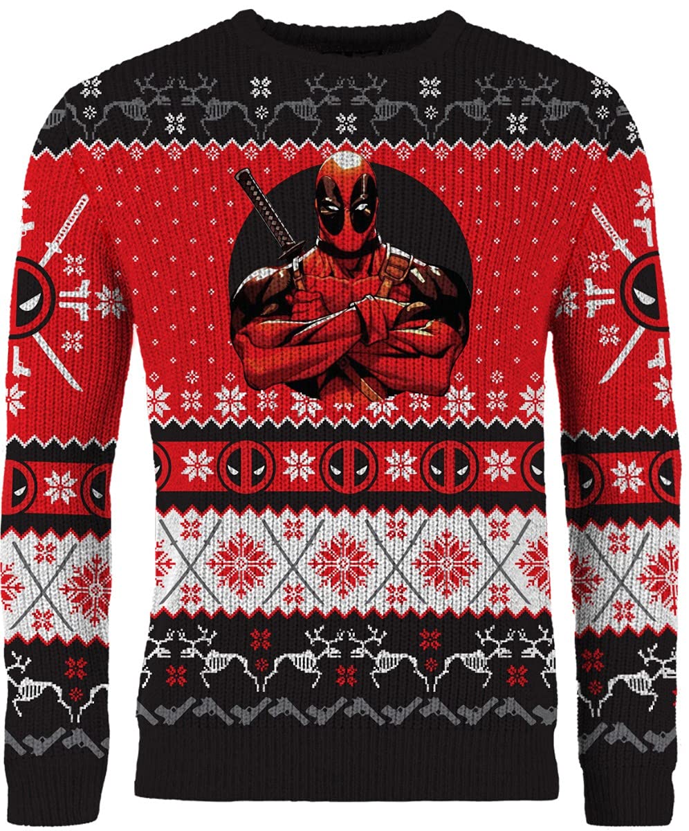 MerchoidDeadpool Knitted Christmas Jumper for Men and Women Gift