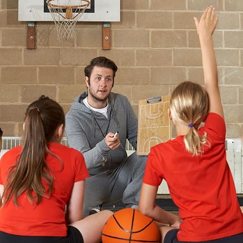 Miniatura 2 de Sabary Portapapeles de entrenamiento de baloncesto de borrado en seco, 3 piezas, equipo de entrenamiento de baloncesto de cancha completa y media,