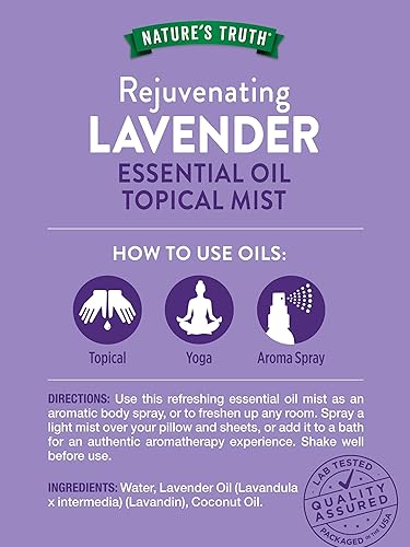 Miniatura 2 de Nature's Truth - Spray de aceite esencial de lavanda 2.4 onzas líquidas Rocío de aroma para habitación, uso tópico y yoga