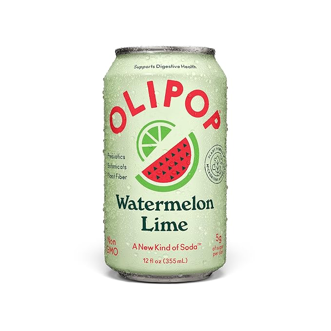 OLIPOP Watermelon Lime Prebiotic Soda, 12 FZ