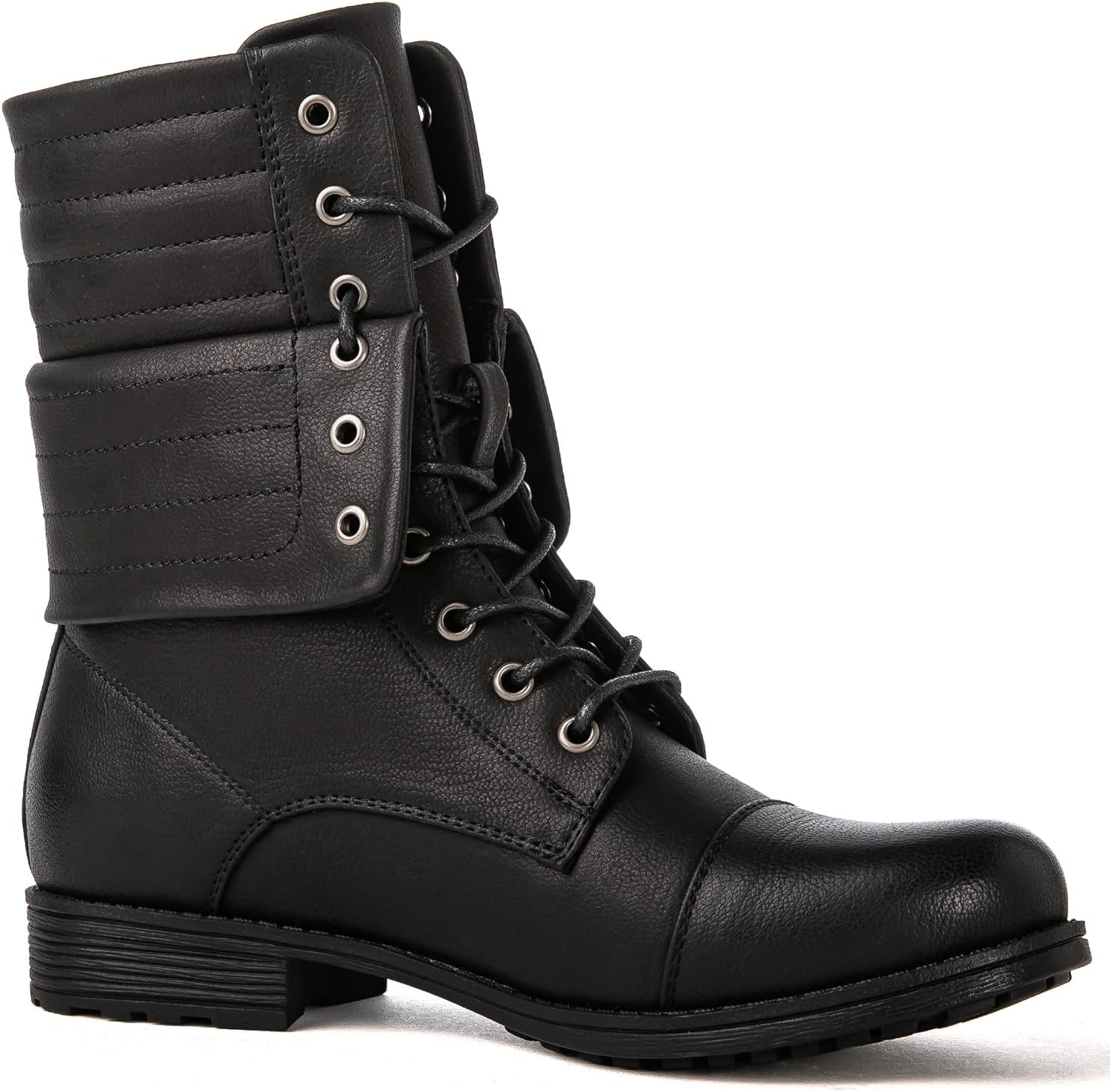 GLOBALWIN Women's Fashion Low Heels Lace Up Ankle Boots