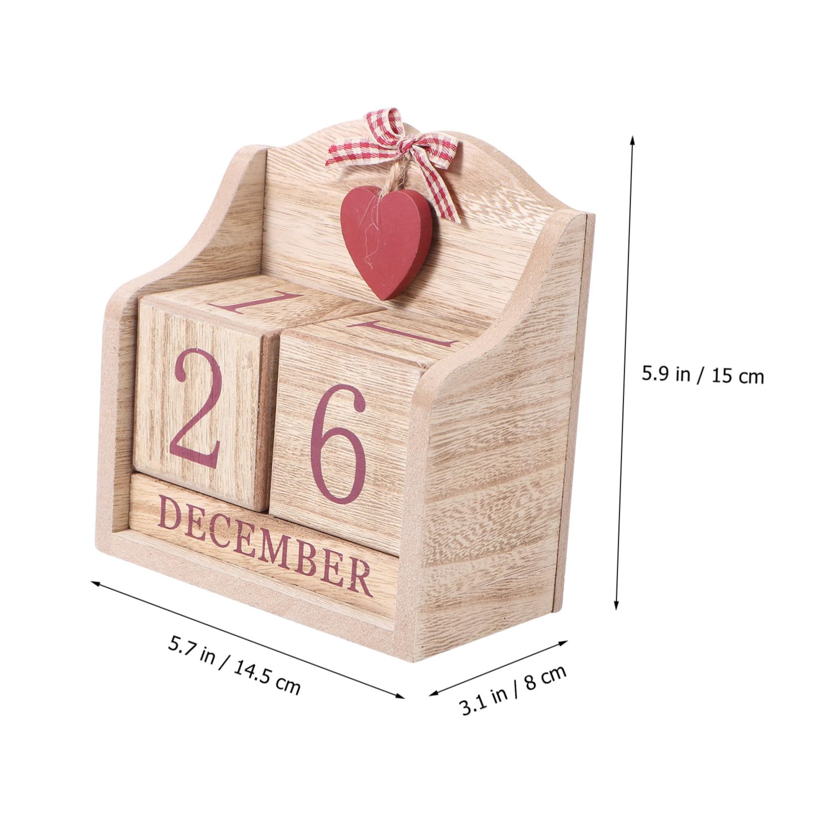 ULTECHNOVO Calendario da Tavolo in Legno con Cambio Data Manuale, Design Retrò, Decorazione Unica per Ufficio e Camera da Letto, Oggettistica Elegante la Casa