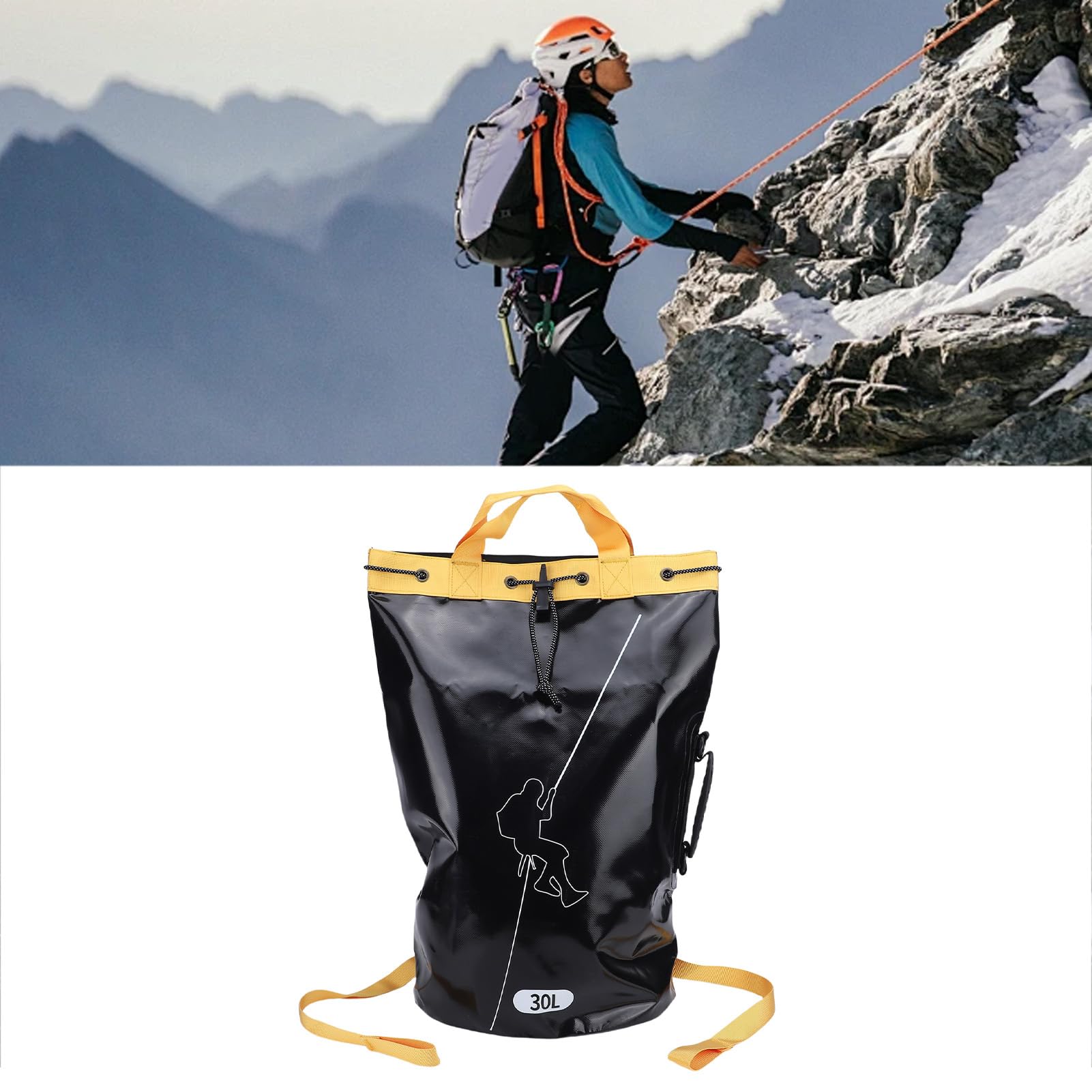 Buachois Bolsa de Escalada en Roca, Resistente y Transpirable, Bolsa de Equipamiento de Exploración, PVC, para Rescate Profesional y Descenso de Cascadas (30L)