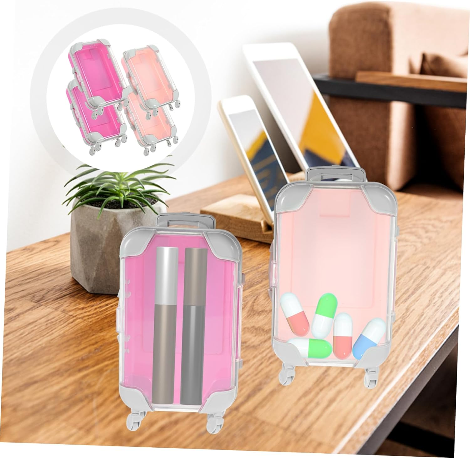 4Pcs Makeup Storage Box Portable Eyelash Organizer for Travel Hardshell Design Easy to Clean for Makeup Brushes and Cosmetics Stylish Colors