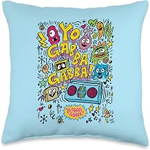 Yo Gabba Gabba! Boombox and Characters Sketch TV Show Throw Pillow