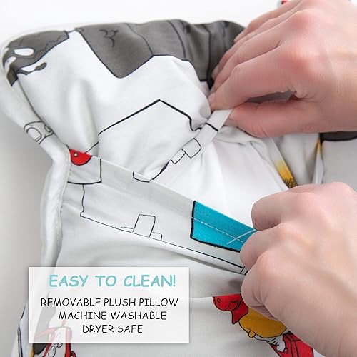 Miniatura 4 de JumpOff Jo - Tapete para siesta para niños, saco de dormir para niños con almohada extraíble y manta ultrasuave para preescolar, guardería y fiestas