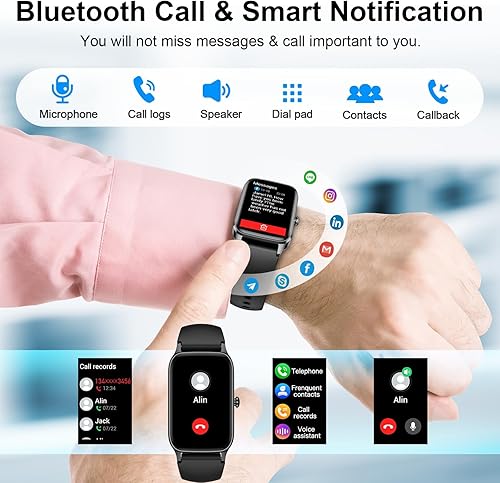 Miniatura 2 de Reloj inteligente para hombres y mujeres (respuesta/hacer llamadas), 2025 rastreador de actividad de fitness de 1.57 pulgadas, reloj inteligente