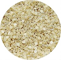 Vista 17 de 1500 piezas de cuentas de media perla de 4 mm, color AB negro, cuentas de perlas planas para manualidades, cuentas de plástico redondas, cuentas