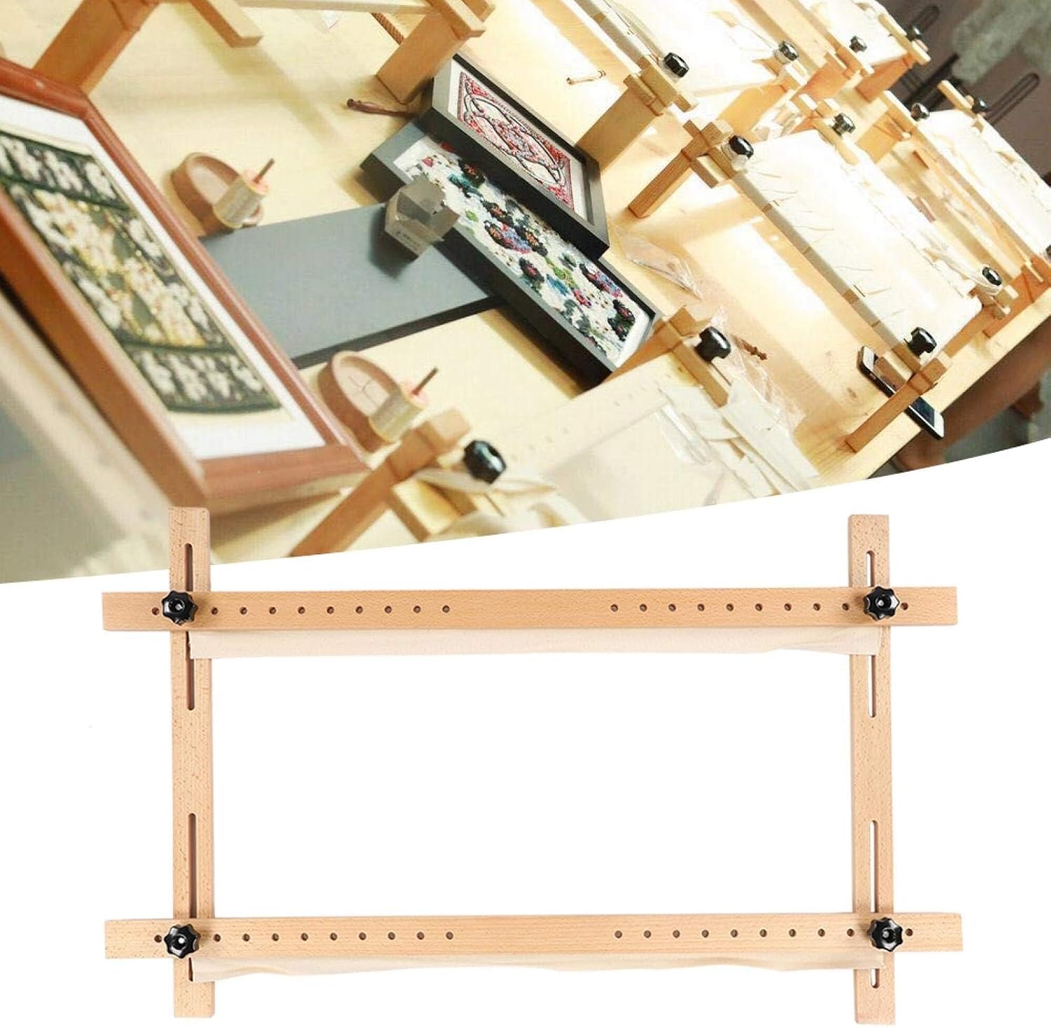Pinsofy Quilting Frame, Embroidery Tool Cross Stitch Frame, 60 x 100cm Wooden for Sewing Embroidery, Defult, Default