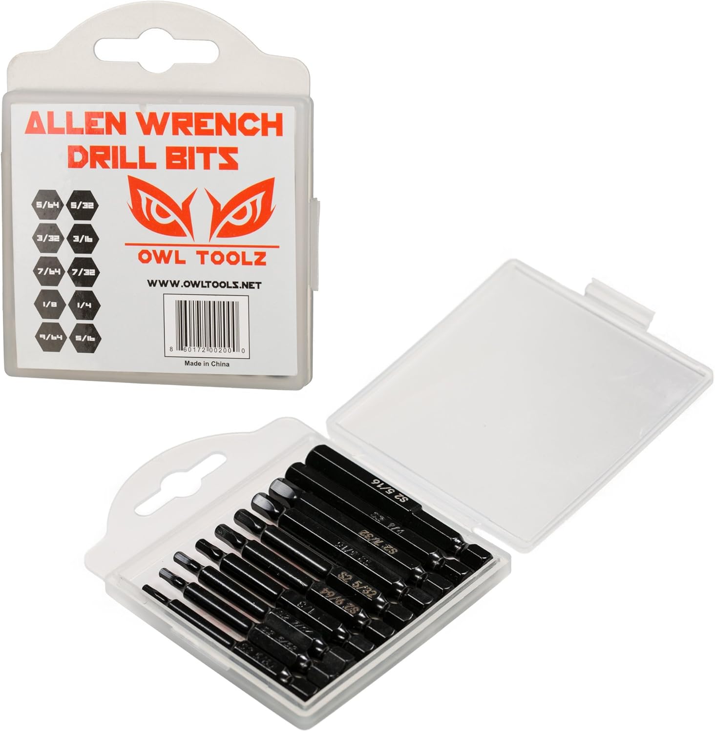 Hex Head Allen Wrench Drill Bit Set (HUGE 10 PACK WITH STORAGE CASE) - Magnetic Tips - Quick Release Shank for Easy Attachment - Solid S2 Steel Alloy - 2.3" Long - Perfect for Ikea Type Furniture - - 