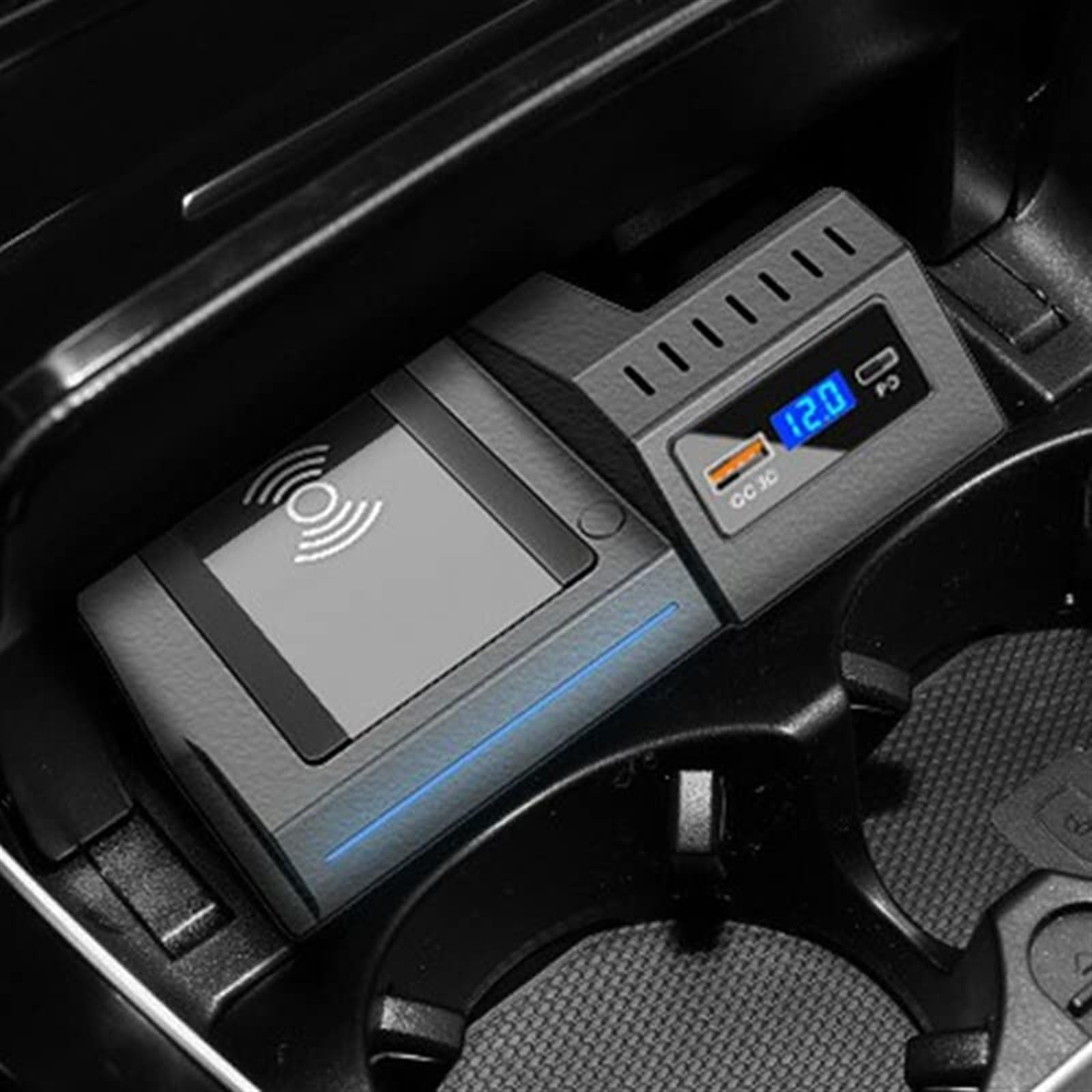 Panel ładowania bezprzewodowej ładowarki QI do telefonu samochodowego 15 W, dla, W205 AMG C43 C63 AMG GLC 43 GLC 63 X253 C klasa GLC 2015-2022 Bezprzewodowa ładowarka samochodowa